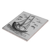 Carreau Repro Defware Navire Bateau Voilier Blue Delft Til (Côté)