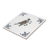 Carreau Repro Delft Bird sur Branche avec Berries sur Carr (Côté)
