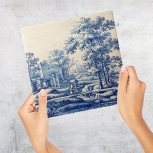 Carreau Repro Delft Bleu et Carrelage blanc