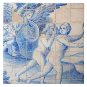 Carreau Repro Delft Tile Adam et Eve Expulsion