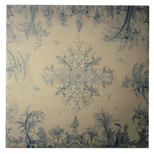 Carreau Repro Delft Tile Chinoiserie Scène pittoresque (Devant)