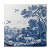 Carreau Repro Dutch Delft Tile avec vaches (Devant)