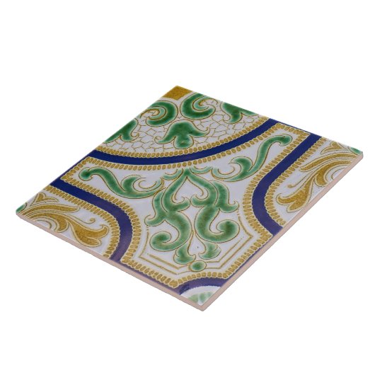 Carreau Repro Espagnol Géométrique Azulejos Bleu Carrelage (Côté)