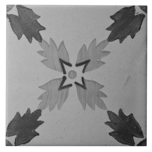 Carreau Repro Espagnol Géométrique Azulejos Gris Floral (Devant)