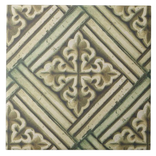 Carreau Repro espagnol Maure motif floral Faux relief (Devant)