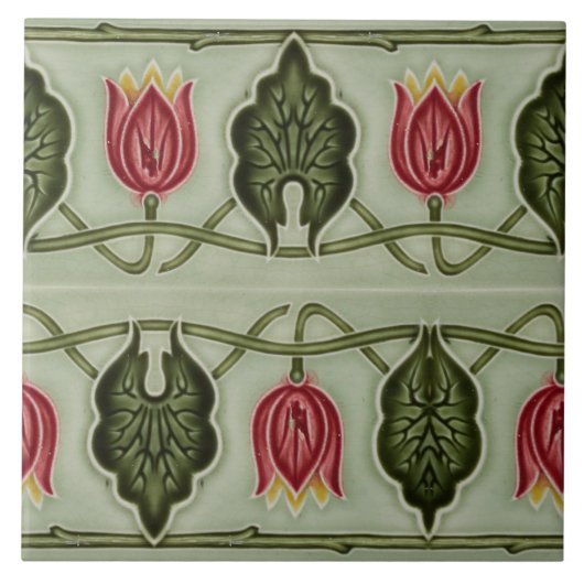 Carreau Repro German Art Nouveau Jugendstil Frieze Border (Devant)