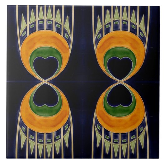 Carreau Repro German Art Nouveau Jugendstil Frieze Border (Devant)