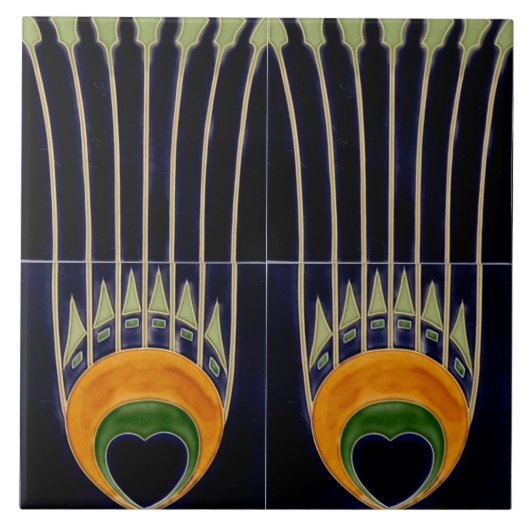 Carreau Repro German Art Nouveau Jugendstil Frieze Border (Devant)