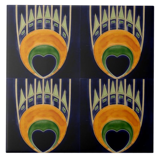 Carreau Repro German Art Nouveau Jugendstil Frieze Border (Devant)