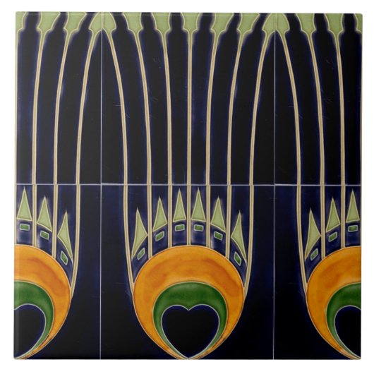 Carreau Repro German Art Nouveau Jugendstil Frieze Border (Devant)