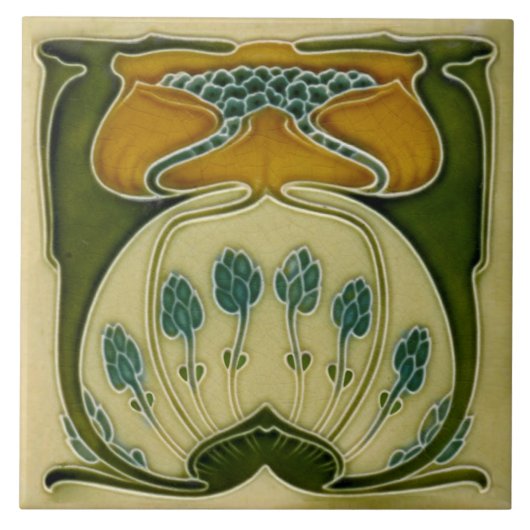 Carreau Repro German Jugendstil Art Nouveau Multi Floral (Devant)