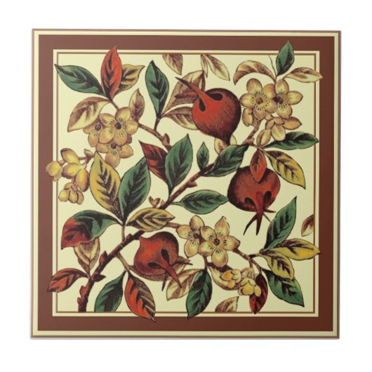 Carreau Repro Hips Roses d'antiquité victorienne Imprimer (Devant)