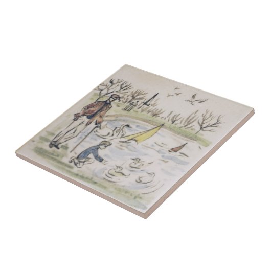 Carreau Repro Hyde Park Pond Canards Londres Carrelage vic (Côté)