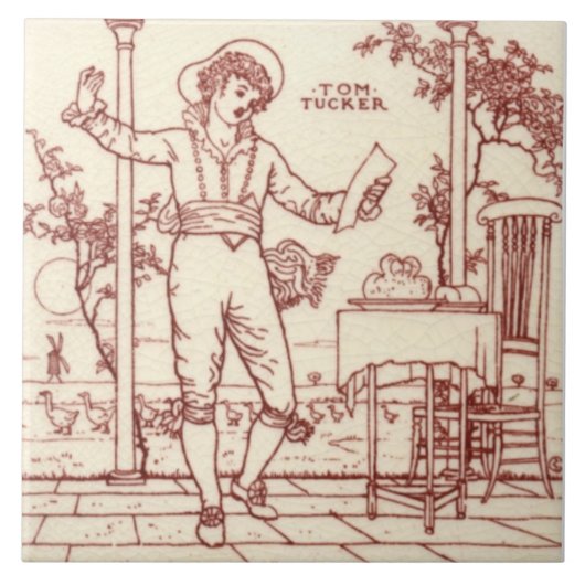 Carreau Repro Maw Crane Little Tommy Tucker Nursery Rhyme (Devant)