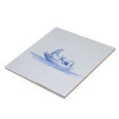 Carreau Repro pêcheur traditionnel sur le bateau Delft Til (Côté)