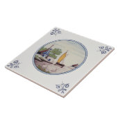Carreau Repro Pittoresque Delft Polychrome Voilier, Maison (Côté)