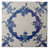 Carreau Repro Portugal bleu géométrique Azulejos Floral Ti (Devant)