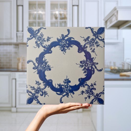 Carreau Repro Portugal bleu géométrique Azulejos Floral Ti