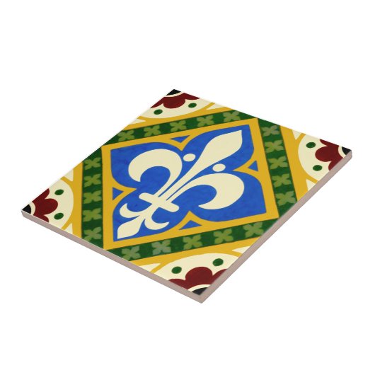 Carreau Repro Pugin Gothic Design Minton TIle c 1865 (Côté)