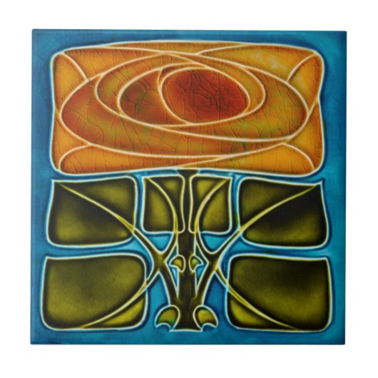 Carreau Repro Richards c1900 Art Nouveau Rose Mackintosh (Devant)