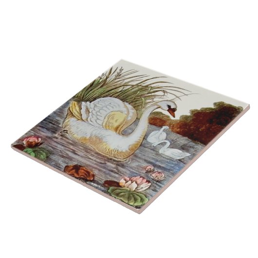 Carreau Repro vectoriel Victorian couleur main Swan Transw (Côté)