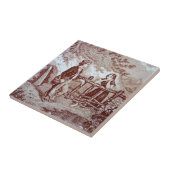 Carreau Repro Victorian 1880 Tuile de Sepia "The Hunt" (Côté)