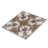 Carreau Repro Victorian English Quatrefoil Floral Transfer (Côté)