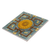 Carreau Repro Victorian Faux Relief Bleu Esthétique (Côté)