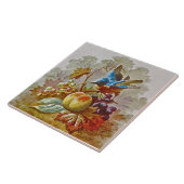 Carreau Repro Victorian peint à la main Bird & Fruit Carre (Côté)