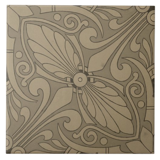 Carreau Repro Vintage Géométrique Gris Gris Gris (Devant)