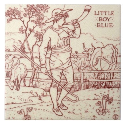 Carreau Repro Walter Crane Little Boy Blue Nurserme Rhyme (Devant)