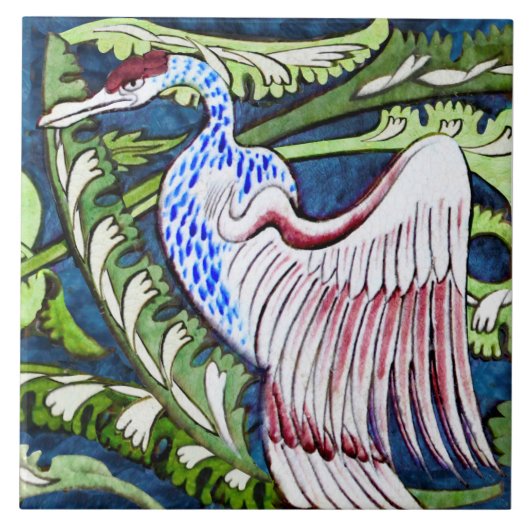 Carreau Repro Wm De Morgan Heron (Paris avec l'aigle d'or) (Devant)