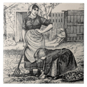 Carreau Repro Wm Wise Country Village Vie Récolte de pomme