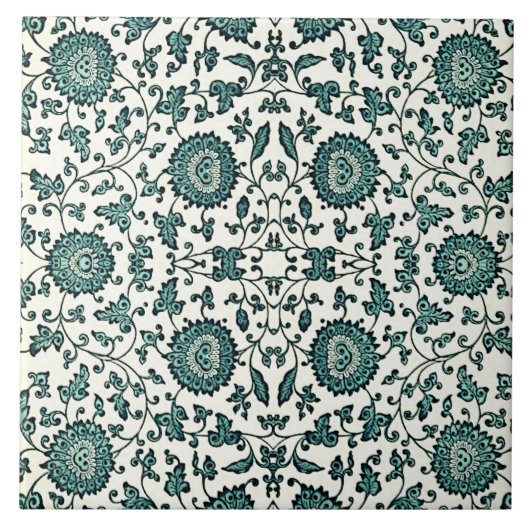 Carreau Reproduction de motifs floraux chinois Art nouveau (Devant)