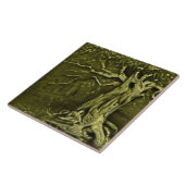 Carreau Reproduction vintage d'arbres Art Nouveau (Côté)