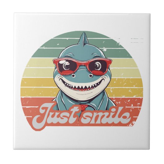 Carreau Requin drôle vous invite à sourire (Devant)
