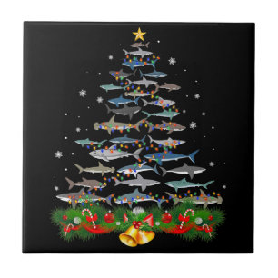 Carreau Requin Noël Arbre de requin Amateurs de cadeaux