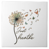 Carreau Respire le Dandelion avec des papillons (Devant)