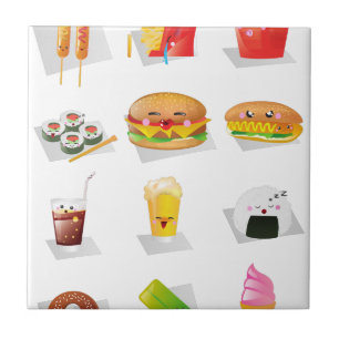 Carreau restauration rapide kawaii