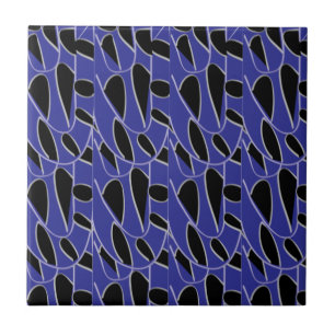Carreau Résumé abstrait moderne violet noir