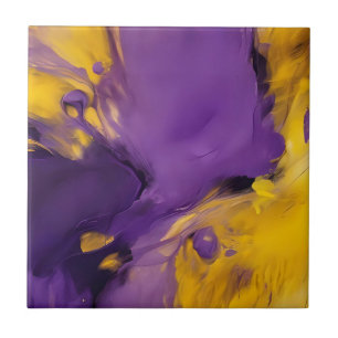 Carreau Résumé abstrait violet et or