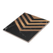 Carreau Résumé d'or de marbre noir (Côté)