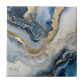 Carreau Résumé en marbre abstrait de géode d'agate bleue e (Devant)