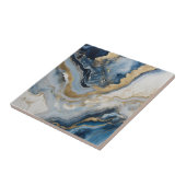 Carreau Résumé en marbre abstrait de géode d'agate bleue e (Côté)