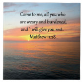 CARREAU RETIRER MATTHEW 11:28 SCRIPTURE VERSE SLEVER (Devant)