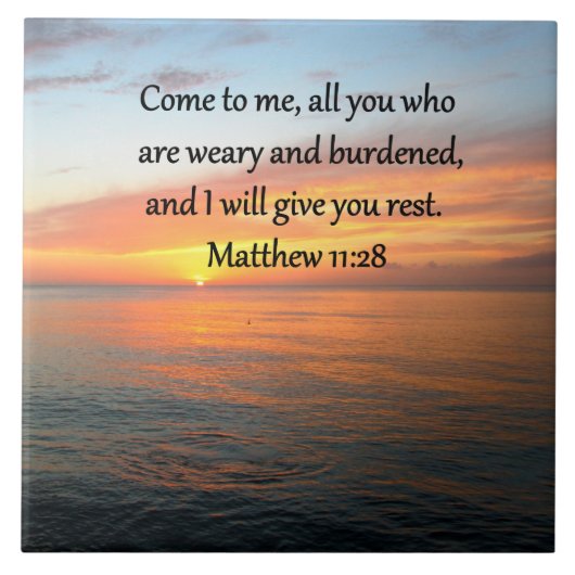 CARREAU RETIRER MATTHEW 11:28 SCRIPTURE VERSE SLEVER (Devant)