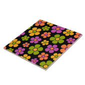 Carreau Reto 1960s Style Moyenne Moyenne Motif Floral (Côté)