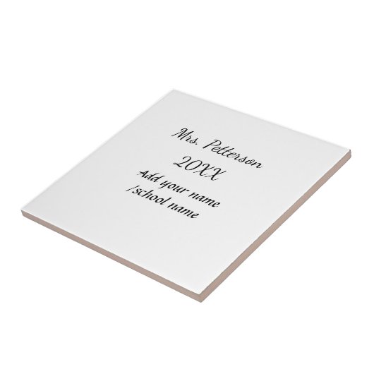 Carreau Retour à l'école ajouter nom de l'enseignant année (Côté)