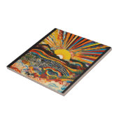 Carreau Retraite Sunset Mountain Lake (Côté)