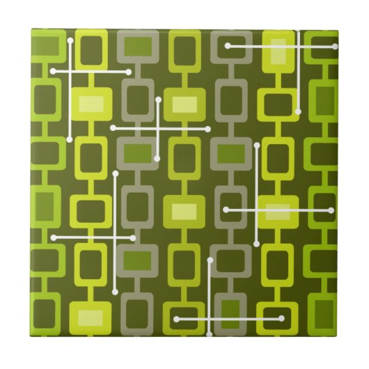 Carreau Rétro 1950 Motif géométrique Chartreuse (Devant)